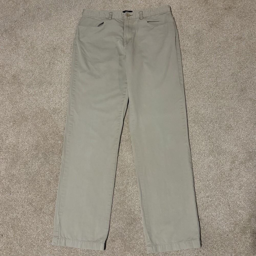 Calvin Klein Men's Chino Pants 32x34 Straight Leg 100% Cotton Beige Tan Kahki